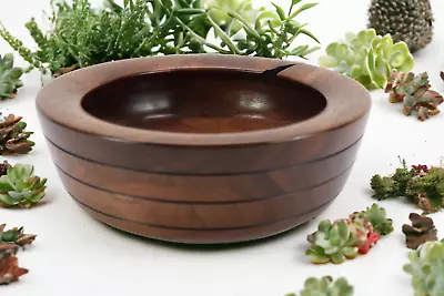 Walnut Wooden Salad Bowl Handcrafted 9 X3.5  Hand Turned Center Piece Candy • $39.89