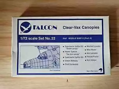 FALCON 22 RAF WORLD WAR II PART4 CLEAR-VAX CANOPIES For 1/72 Model Aircraft Kits • £7.99