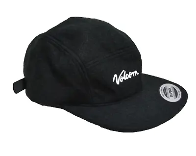 Volcom Mens Cap Stewart Felt Camper Hat Logo Adjustable Black One Size Fits All • $25.99