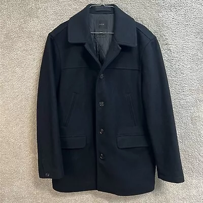 J Crew University Jacket Heavy Wool Coat Thinsulate Preppy Black Large Quilted • $45