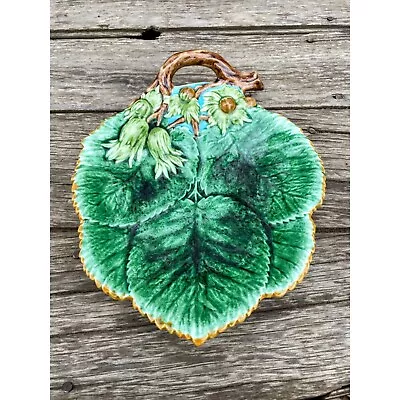 Vintage Museum Mottahedeh Majolica Leaf Platter Dish Made In Italy • $79