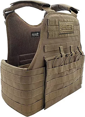 Padded Plate Carrier Vest W/ MOLLE Web Pouches Adjustable EDC Chest Rig - AYIN • $59.95