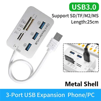 $18.04 • Buy Type C USB HUB 3.0 Multi USB MS SD M2 TF 7 In 1 Card Reader For Mac PC A2TS