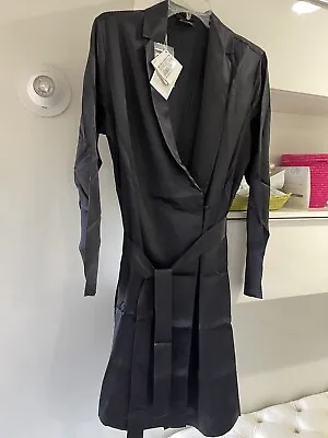 LA PERLA Malizia NWT 1pc Women 100% Silk Robe Black  M-L • $135