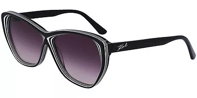 Karl Lagerfeld Women's Black/White Cat Eye Sunglasses - KL6103S 006 • $39.99