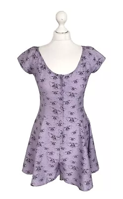 Barbara Hulanicki For Topshop Lilac Queen Bee Spotty Playsuit Romer UK 8 • £24.99