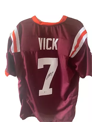 Michael Vick Signed Virginia Tech College Red Football Jersey (BAS) • $79