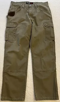 Wrangler Riggs Men 36 X 32 Work Pants Cargo Carpenter Ripstop Ranger Brown • $22.96