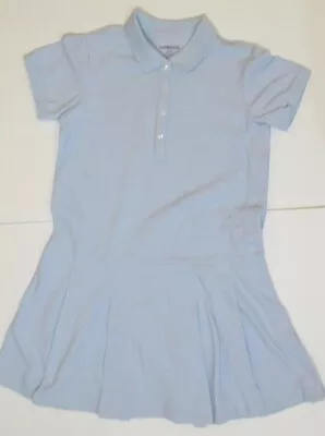 LANDS END Blue School Uniform Adaptive Short Sleeve Mesh Polo Dress Girls 8 NEW • $10.50