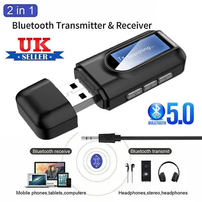 £7.49 • Buy USB Bluetooth 5.0 Audio Transmitter Receiver Adapter For TV PC Car AUX Speaker
