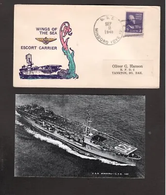 U.S.S. Mindoro (CVE-120) - Naval Ship's Cover -September 2 1948 - Gmahle Cachet • $4.99