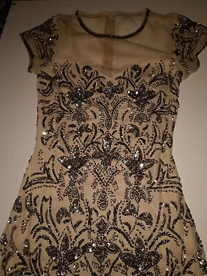 Miss Selfridge Blush Dress Size 6 Silver Embellished Detail • £10.99