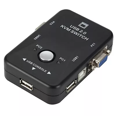 2-Port USB VGA KVM Switch Box For Mouse Keyboard Monitor Sharing 2 Computer PC • $10.09