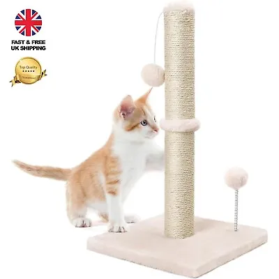【SALE】Cat Scratching Post Tall Sturdy Claw Scratcher Natural Sisal Rope UK • £15.99