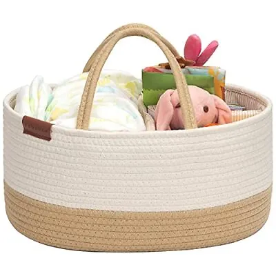 £37.37 • Buy Baby Nappy Caddy Organiser, Diaper Changing Bag Cotton Rope Toy Storage Basket