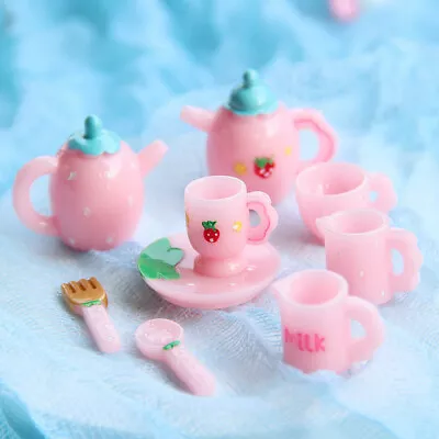 9PC Miniature Dollhouse 1/12 Scale Teapot Kitchen Set Accessories Cups Dish • $0.01
