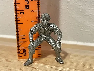 Vintage 1960's Plastic Baseball Player Toy Figure Rare Silver Fielder • $8.99