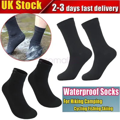 Unisex High Performance Waterproof All Weather Outdoor Sports Socks - Black • £11.59