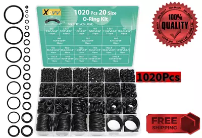 1020pc Nitrile Rubber O-Ring Kit 20Size For Auto-Faucet Repair Resist Oil-Heat • $16.90