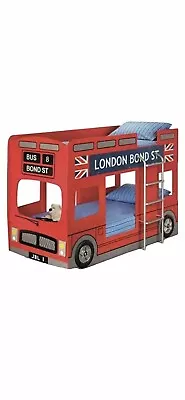 Double Decker London Bus Bunk Bed - PLUS TWO SINGLE MATTRESSES • £150