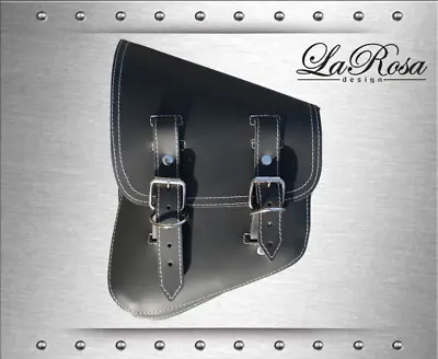 $132.99 • Buy La Rosa Black Leather White Stitch Harley V Rod Night Rod Special Left Saddlebag