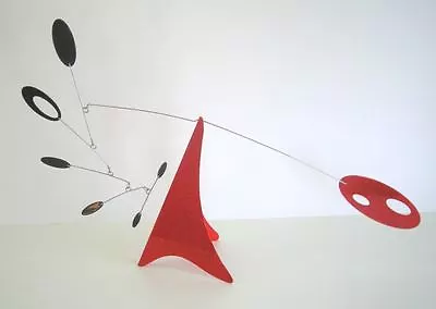 Red And Black Tabletop Mobile Mid-century Modern Sculpture Hanging Art Stabile • $199