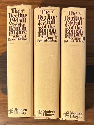 Gibbon's The Decline & Fall Of The Roman Empire Vol. 1-3 Modern Library HCDJ • $50