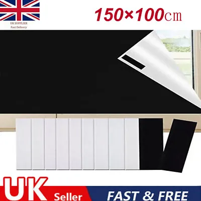 Portable Blackout Blinds 150X100cm Temporary Travel Window Cover Cut & Stick On • £9.39