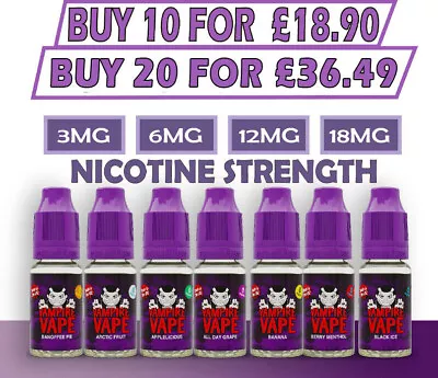 Vampire Vape E Liquid | 1 X 10ml | Vape Juice | Heisenberg | Pinkman | Black Jac • £2.75