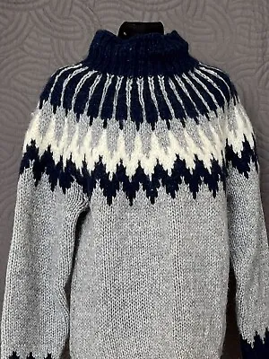 Lopapeysa Handmade  Wool Sweater High Collar Unisex • $55.99