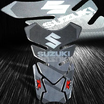 3D Gel Gas/Fuel Tank Pad Decal/Sticker Carbon Look Reflective Suzuki GSXR Logo • $17.99