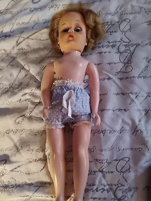 Vintage Doll 14  Rubber Head...hard Plastic...jointed. Marked Made In Usa 1950's • $25