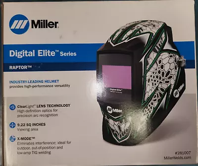 Miller 281007 Digital Elite Raptor-Clear Light Lens Tech Welding Helmet • $349.99