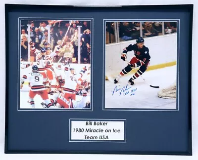 Bill Baker Signed Framed 16x20 Photo Set Miracle On Ice 1980 Team USA • $124.99