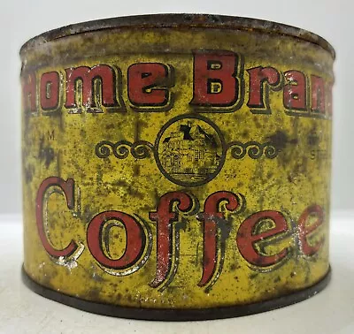 Vintage Home Brand Coffee ST. Paul MN. Old Advertising 1LB. Yellow Tin Can • $9.99