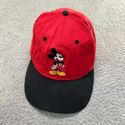 VTG Mickey Mouse Hat Cap Mens One Size Snapback Embroidered Disney • $11.95