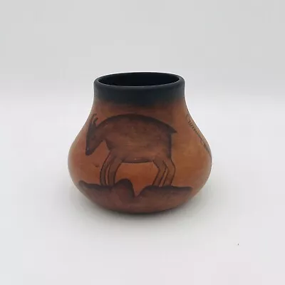 R Galvan Signed Pottery Southwest Style Ram Vase Vintage Latin America Mexican • $24.99