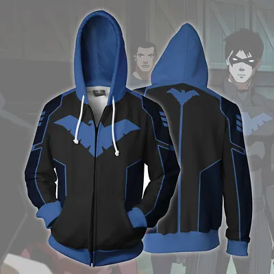 New Comic Nightwing Robin Hoodie Casual Sweater Cosplay Adult Sweatshirt Coat • $41.25