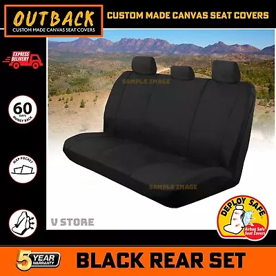 $113.05 • Buy REAR CANVAS Seat Covers For Mitsubishi Triton MQ MR GLX GLS Exceed 2015-On Black