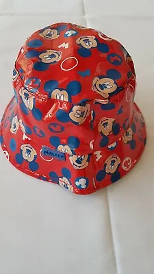 Mickey Mouse Hat Red New Waterproof Bucket Hat Sizes 4/6 YEARS • £1.50