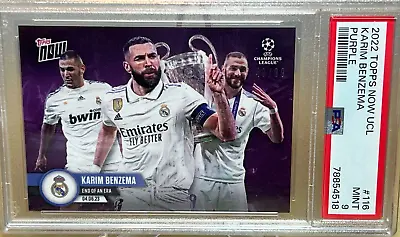 Karim Benzema Psa 9 Purple /99 2022-23 Topps Now End Of Era Real Madrid Card 116 • $84.99