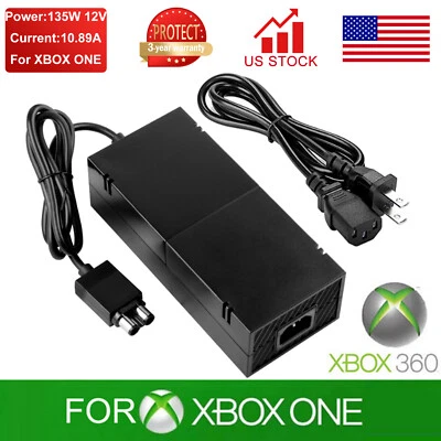 For Microsoft Xbox One/360 Slim Power Supply AC Adapter Charger Power Cord • $17.89