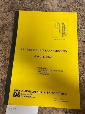 $24.95 • Buy Zahnradfabrik Reversing Transmission 4 WG-130/160 Maintenance Operation SKU-E