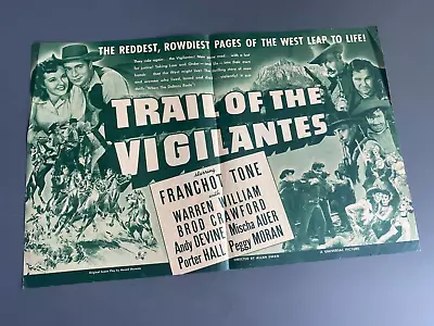 Trail Of The Vigilantes 1940 Original Movie Herald Franchot Tone Warren William • $10