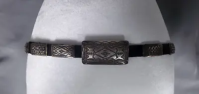 Concho Belt Vintage Navajo Sterling Silver Hand Stamped VJP Vincent Platero • $1597