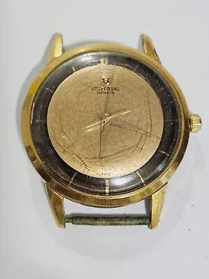 Vintage Universal Geneve Manual Cal 332 Watch Men Gold Dial Caseback 4085156 • $230