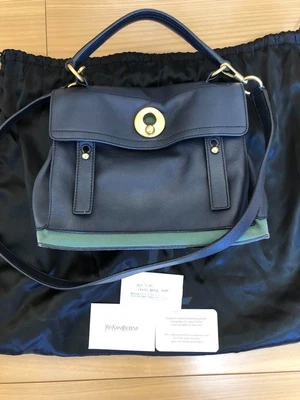 $555.05 • Buy Yves Saint Laurent Muse Two Shoulder Crossbody Bag Women Navy Used From Japan