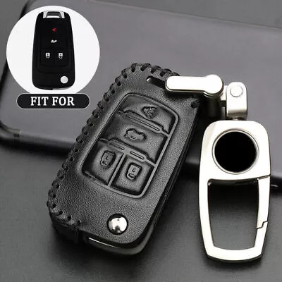 For Chevrolet Cruze Buick GM Leather Flip Car Key Cover Case Fob Shell Skin Bag • $18.85