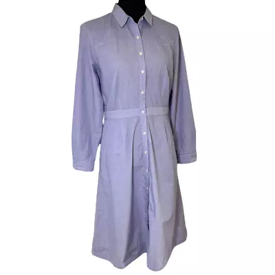 J.Crew Blue Chambray Shirtdress SIZE 12 Lightweight Long Sleeve Buttons • $36