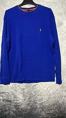 Polo Ralph Lauren Thermal Long Sleeve Shirt 100% Cotton Stretch Blue Men’s XL • $16.50
